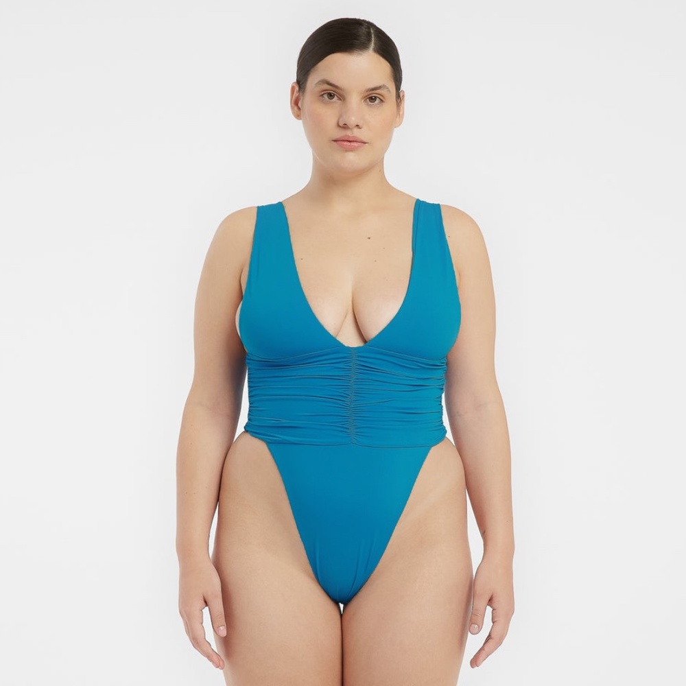 Riot Swim Turquoise Plunge One Piece Swim